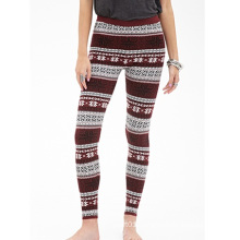 Fair Isle Patterned Leggings with Elasticized Waist